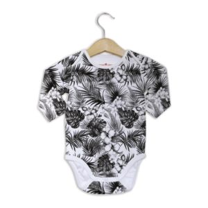 Body manche longue tropical black and white – Change Ma Couche – 3 mois