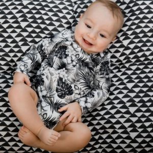 Body manche longue tropical black and white – Change Ma Couche – 6 mois