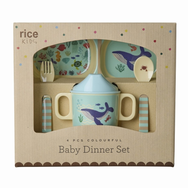 set repas bebe Rice ocean bleu